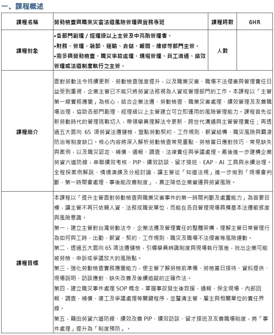 勞檢職災概述